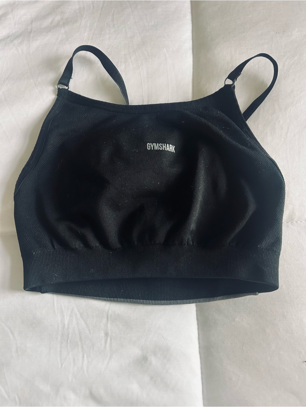Gymshark Black Seamless High-Neck Crop Sports Bra